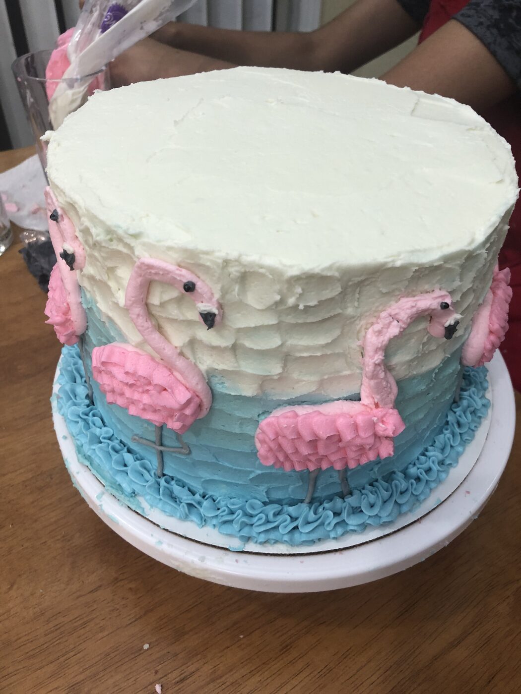 Pink lemonade flamingo cake
